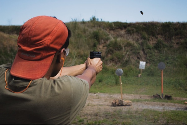 A person shooting a target